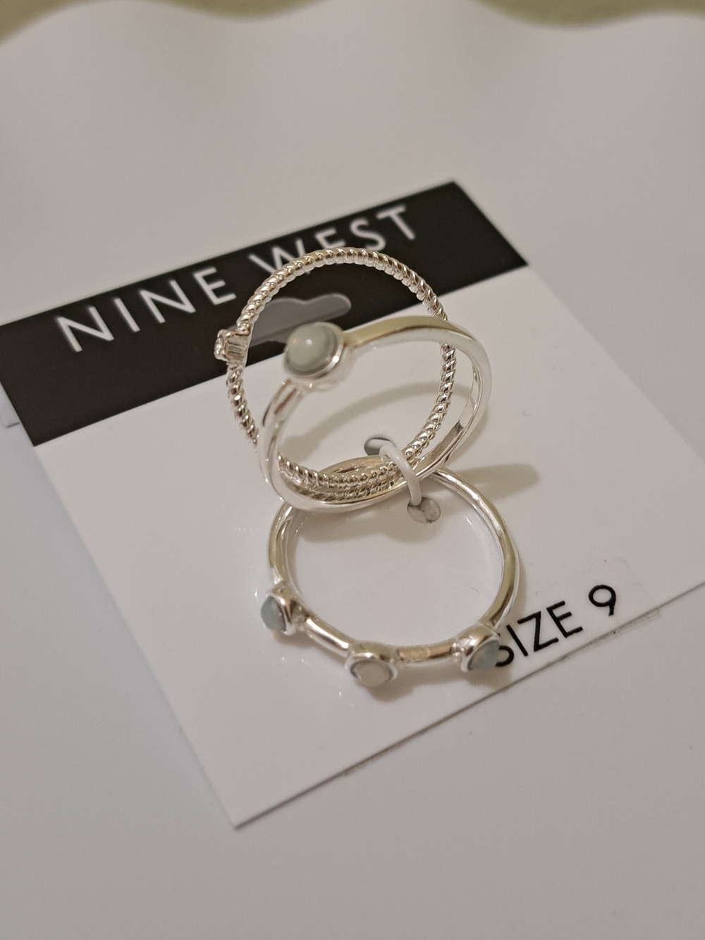 Nine West Silver Tone Stacking Ring Set